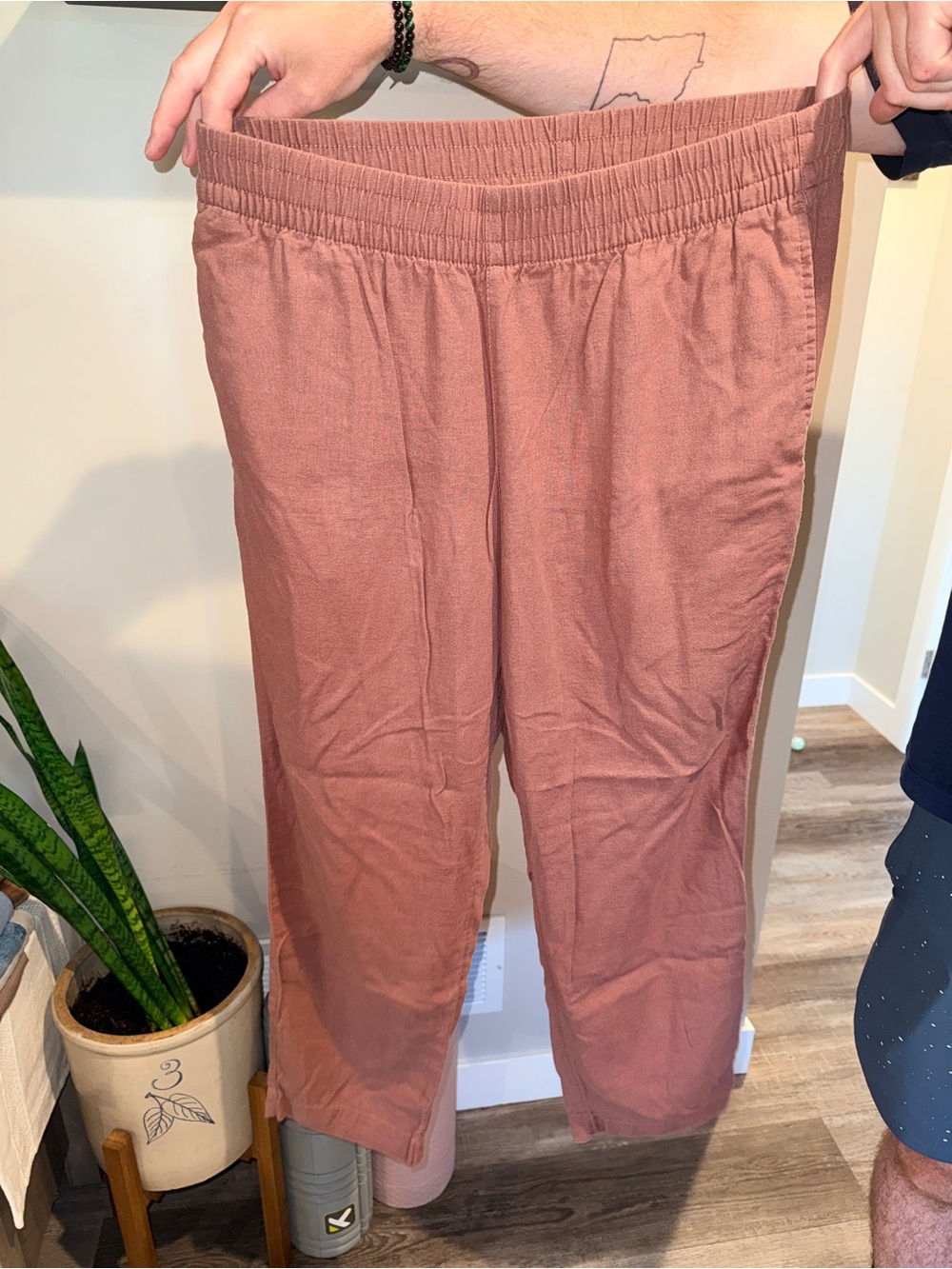 Old Navy Linen Mauve Ribbed Knit Pants